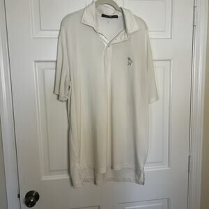 Ralph Lauren RLX‎ Golf Polo Cream Moisture Wicking Sz Large Sporty Outdoors